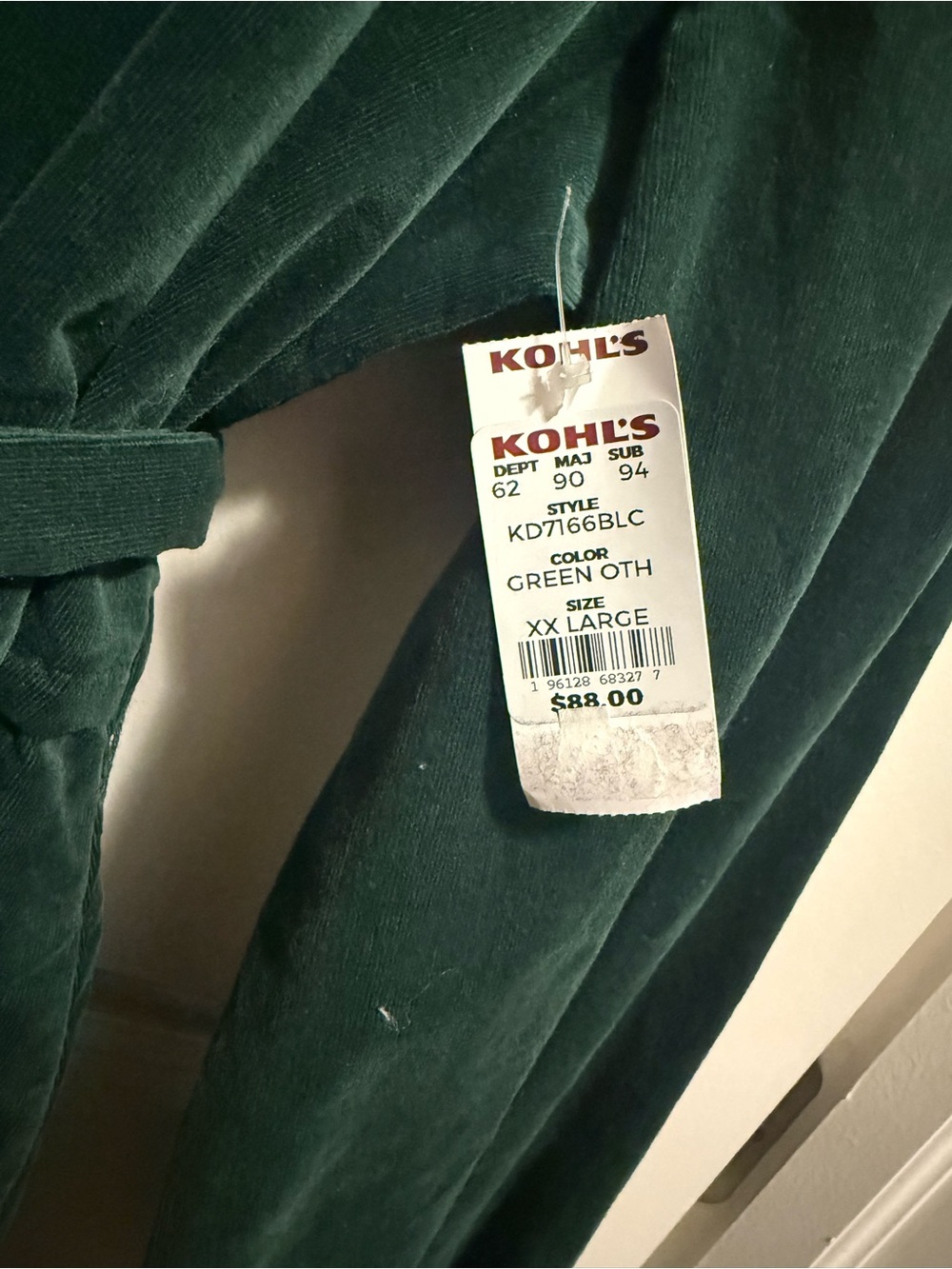 Draper James Emerald Green Velvet Button-Front Dress - Picture 5 of 6